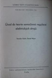 ÚVOD DO TEORIE SAMOČINNÉ REGULACE ELEKTRICKÝCH STROJŮ
