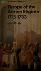 EUROPE OF THE ANCIEN RÉGIME 1715-1783