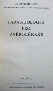 PARASITOLOGIE PRO ZVĚROLÉKAŘE
